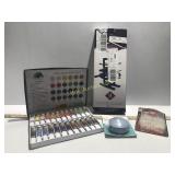 Mixed Lot:  Acrylic Paints, Wine Rack, Light