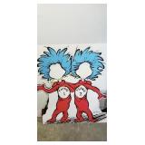Lot of two Thing 1 and Thing 2 cardboard standups