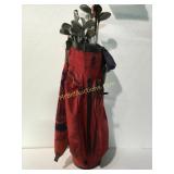 Golf clubs and bag
