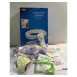 Hinged toilet seat riser & med supplies