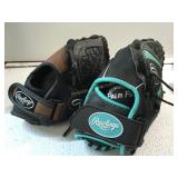 2 Rawlings Baseball Gloves - Youth