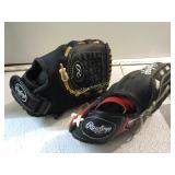 2 Rawlings Baseball Gloves - Youth