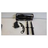 Karambit and 2 Marine Survival Belt Knives