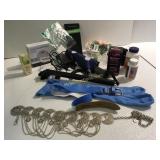 Silver belt, baseball socks & belt, bike