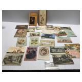 Old post cards, old book
