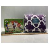 Wooden Tool Toy Set and a Full Size Cozy Throw