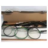 8 Badminton Rackets and Sportsman 900 BB Rifle