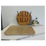 Miscellaneous lot, wine rack, shifter, tray