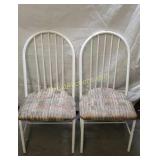 2 White Metal Chairs