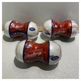 Total of 6 Rawlings League Play Leather Baseballs