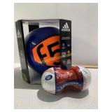 Adidas Soccer Ball and 2 Rawlings Baseballs