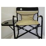 Coleman folding lawn chair with fold-out table