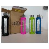 4 Estilo glass and silicone water bottles