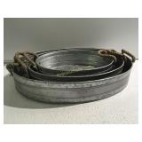 Set of 3 metal trays