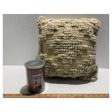 Throw Pillow and a Yankee Candle