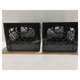 2 Black Milk Storage Crates