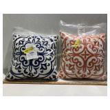 Two Decorative Throw Pillows