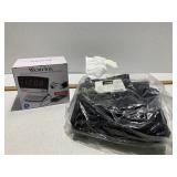LED Alarm Clock with USB Port & 2 Black Curtain