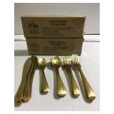 2 packs gold flatware 20 pc each set