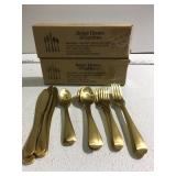 2 packs gold flatware 20 pc each set