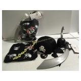 2 sets-pirate hook, sword, eye patch hat