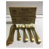 2 packs gold flatware 20 pc each set