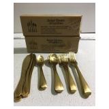 2 packs gold flatware 20 pc each set