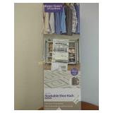 16 pair stackable shoe rack