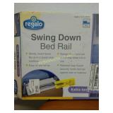 Swing down bed rail