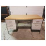 Metal/Wood Top Desk W/ Drawers