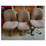 3 - Gray Spinning Desk Chairs