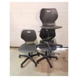 3 - Plastic Adjustable Desk Chairs