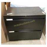 2 Drawer Black Metal Filing Cabinet