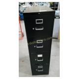 Black Metal 4-Drawer Filing Cabinet