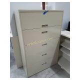 5 Row Metal Filing Cabinet W/ Key