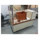 2 Metal/Wood top Desks W/ 1 Sectional Piece