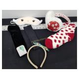 Girls Headbands. Ear Muffs. Fuzzy socks. Mask