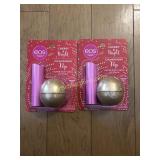 2 EOS cherry and bright champagne pop