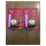 2 EOS cherry and bright champagne pop