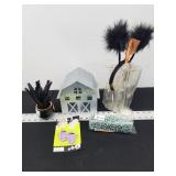Galvanized Lit Barn, Decor, Headband. Beads