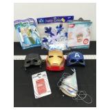 Sound Machine, Plastic Superhero Masks, Hats