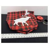 Red Black Buffalo Shopping totes with deer on