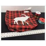 Red Black Buffalo Shopping totes with deer on