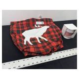 Red Black Buffalo Shopping totes with deer on