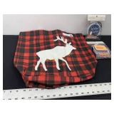 Red Black Buffalo Shopping totes with deer on
