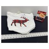 White and Plaid Buffalo Totes with Mantle Clips