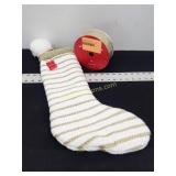 Lux Striped Knit Holiday Stocking Xmas