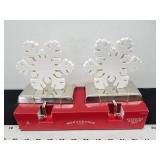 Wood Snowflake Christmas Stocking Holder 2ct