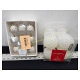 CREAM & BLACK MINI 40MM GLASS ORNAMENTS 9CT -
