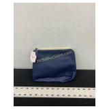 Faux Leather Metallic Zip Pouch